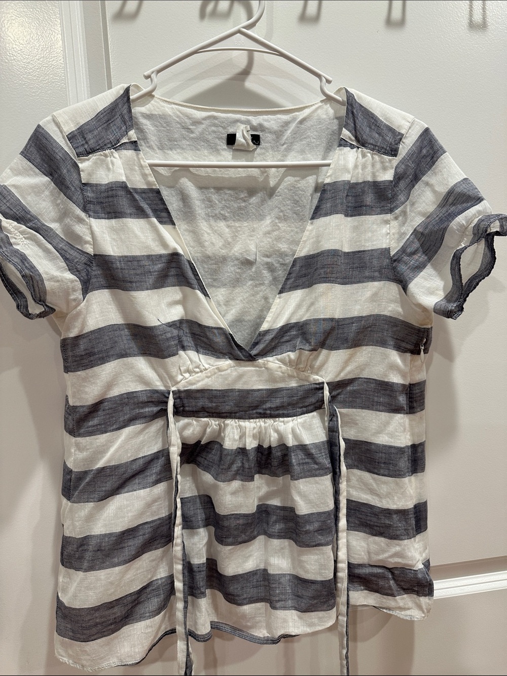 J. Crew Naitical Tie-Front Tunic — White & Navy